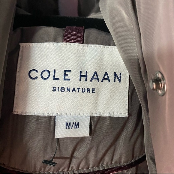 Cole Haan Puffer Coat M Signature Taffeta Down Quilted Oversize Hooded Front Zip - Picture 4 of 12
